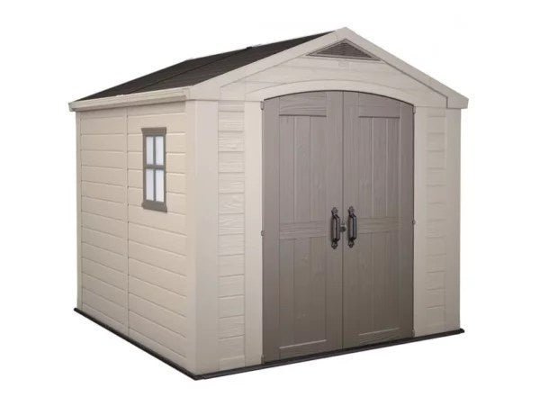 1-18-600x451-1-1-2-1-1.jpg Keter Factor 8×8 Foot Large Resin Outdoor Shed - Image 1