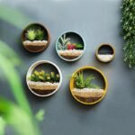 Round Iron Wall Vase Hanging Planter for Flowers and Succulents – Decorative Wall Art Flower Pot - Image 2