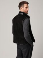 August Suede Leather Vest with Shearling Lining - Image 3