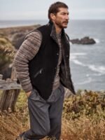 August Suede Leather Vest with Shearling Lining - Image 5