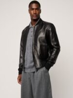Rocco Leather Baseball Jacket - Image 7