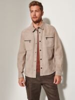 Max Reversible Suede Leather Shirt Jacket - Image 9