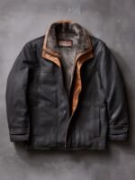 Jack Frost Leather Coat with Shearling Lining - Image 3
