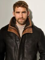 Jack Frost Leather Coat with Shearling Lining - Image 3
