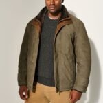 Jack Frost Olive Tundra Leather Coat with Shearling Lining