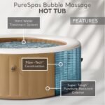 Intex: PureSpa: Sahara Tan Inflatable Hot Tub Set - 6 Person - 85" Round Outdoor Heated Bubble Spa, Jet Massage, Cover, Hard Water Treatment System - Image 2
