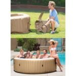 Intex: PureSpa: Sahara Tan Inflatable Hot Tub Set - 6 Person - 85" Round Outdoor Heated Bubble Spa, Jet Massage, Cover, Hard Water Treatment System - Image 8