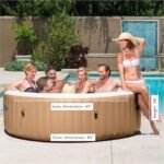 Intex: PureSpa: Sahara Tan Inflatable Hot Tub Set - 6 Person - 85" Round Outdoor Heated Bubble Spa, Jet Massage, Cover, Hard Water Treatment System - Image 3