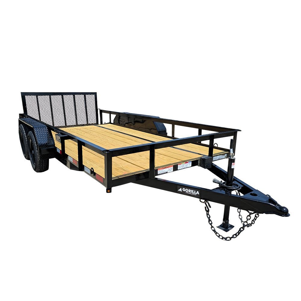 6.4_X_14_Dovetail_Utility_Trailer.jpg 6'4" x 14 Utility Trailer Powder Coated Dovetail (2) 3500 Axles 7k GVWR - Image 1