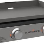 Blackstone 22″ Portable Tabletop Griddle – Dual Burner Flat Top Grill, 24,000 BTU Propane with Stainless Steel Faceplate & Rear Grease System