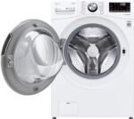 LG – 5.0 Cu. Ft. High-Efficiency Stackable Smart Front Load Washer with Steam and Built-In Intelligence – White - Image 7