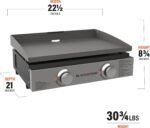 Blackstone 22″ Portable Tabletop Griddle – Dual Burner Flat Top Grill, 24,000 BTU Propane with Stainless Steel Faceplate & Rear Grease System - Image 10