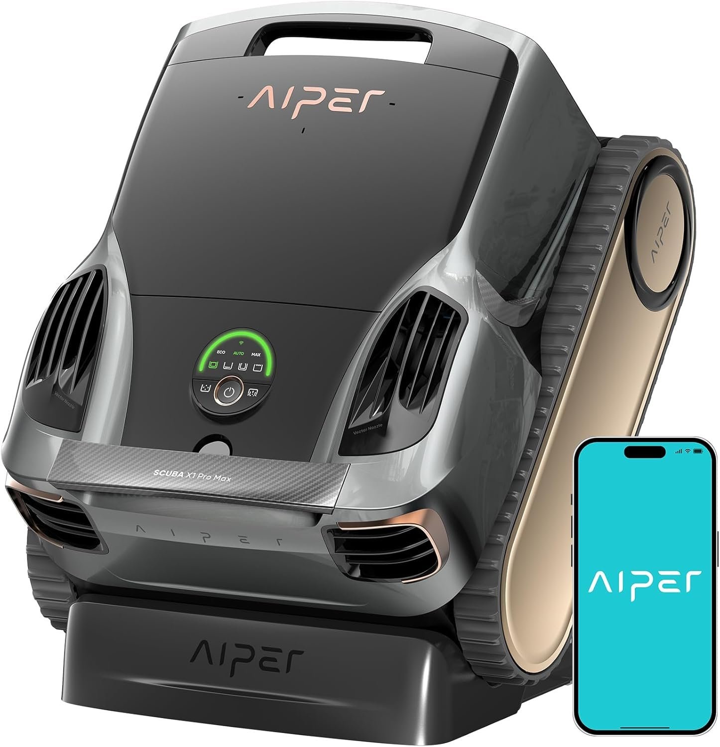 71qzdD-XgRL._AC_SL1500_97fd5966-cd6b-4423-a5c5-93e4baf8511f.jpg Aiper Scuba X1 Pro Max Robotic Pool Cleaner – All-in-One Smart Vacuum with Pool Mapping, Adaptive Path, 8500 GPH Power, Surface Parking & Filtration for Inground Pools - Image 1
