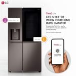 LG LRSOS2706D 27 Cu. Ft. Black Stainless Steel Side-by-Side Smart Refrigerator - Image 3