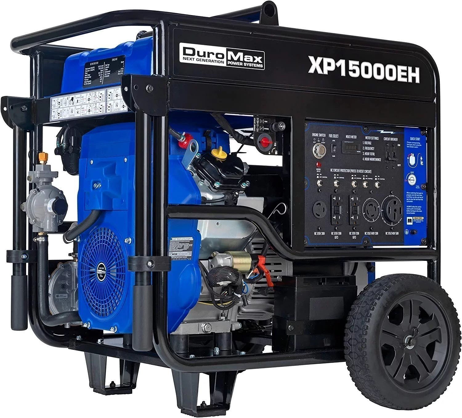 815LEEOYcfS._AC_SL1500-1.jpg DuroMax XP15000E 15000-Watt 713cc V-Twin Gas Powered Electric Start Portable Generator - Image 1