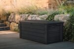 Keter Westwood 150-Gallon Resin Outdoor Storage Box | Weather-Resistant Deck Bin for Patio Cushions, Garden Tools & Pool Accessories – Dark Grey - Image 6