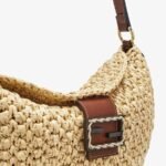 Fendi Small Croissant Woven Straw Bag - Image 5
