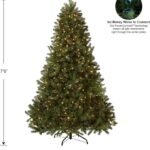 National Tree Company Pre-Lit 'Feel Real' Artificial Full Downswept Christmas Tree, Green, Douglas Fir, Dual Color LED Lights, Includes PowerConnect and Stand, 7.5 Feet