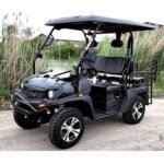 New Gas Golf Cart UTV Hybrid Big Hammer 200 GVX Side by Side UTV With Custom Rims/Tires – Black
