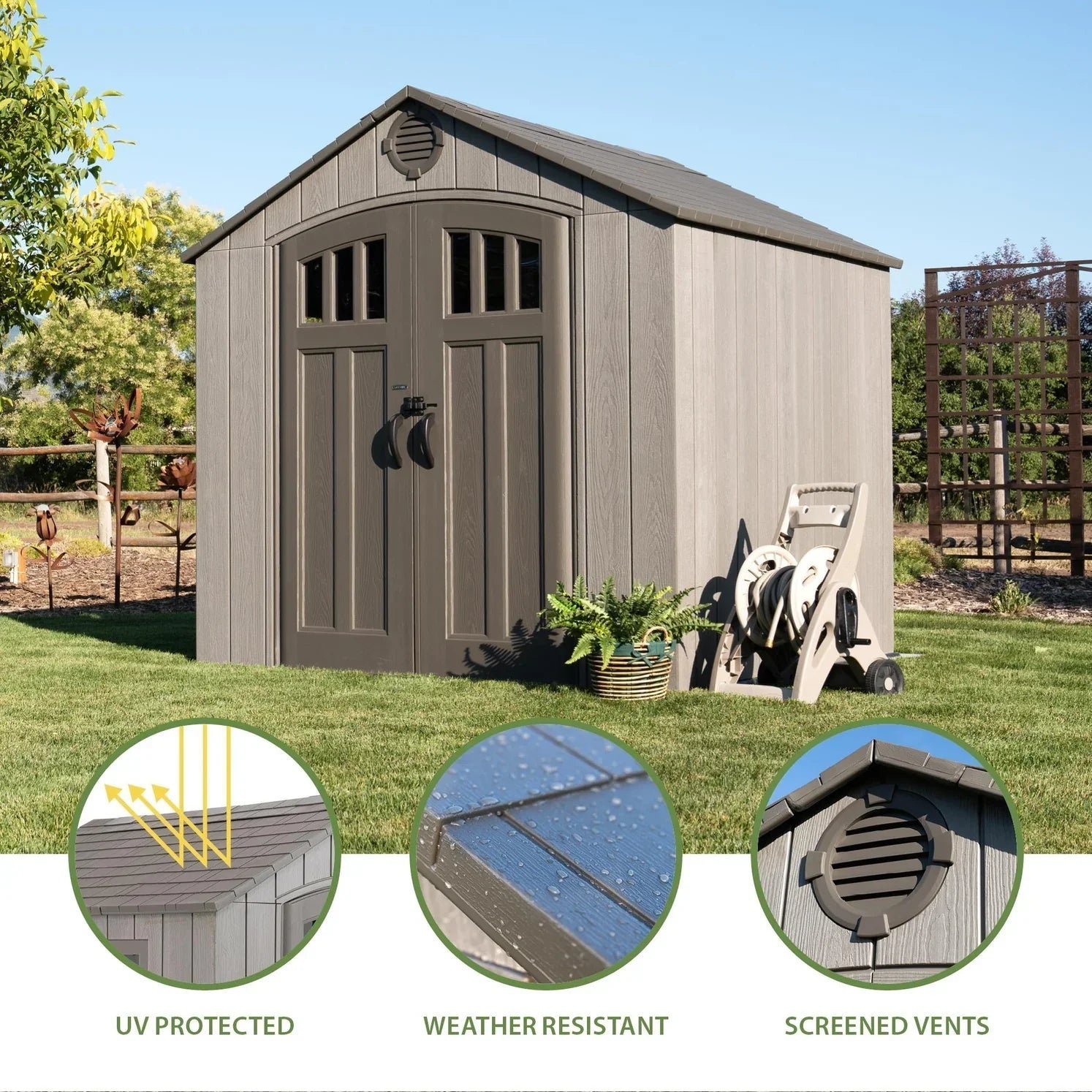 Lifetime 8 Ft x 7.5 Ft Outdoor Storage Shed - Image 25