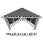 Ridgedale Modern Steel Cabana Pergola with Conversational Seating - Image 8