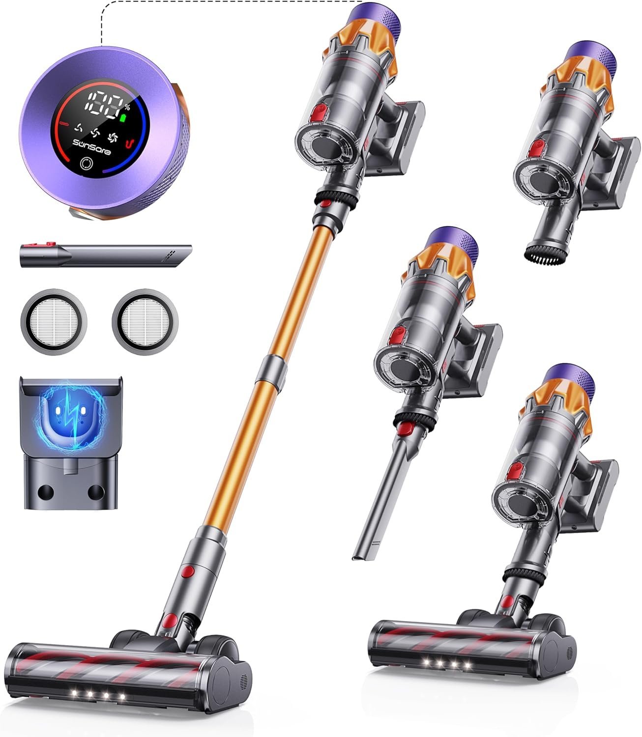 hjadsh-2.jpg Cordless Vacuum Cleaner, 550W 45KPA 60 Mins Runtime Self-Standing Vacuum - Image 1