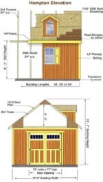 Hampton 12 ft. W x 16 ft. D Wood Storage Shed Kit with Floor (192 Sq. ft.) Installtion Included - Image 10