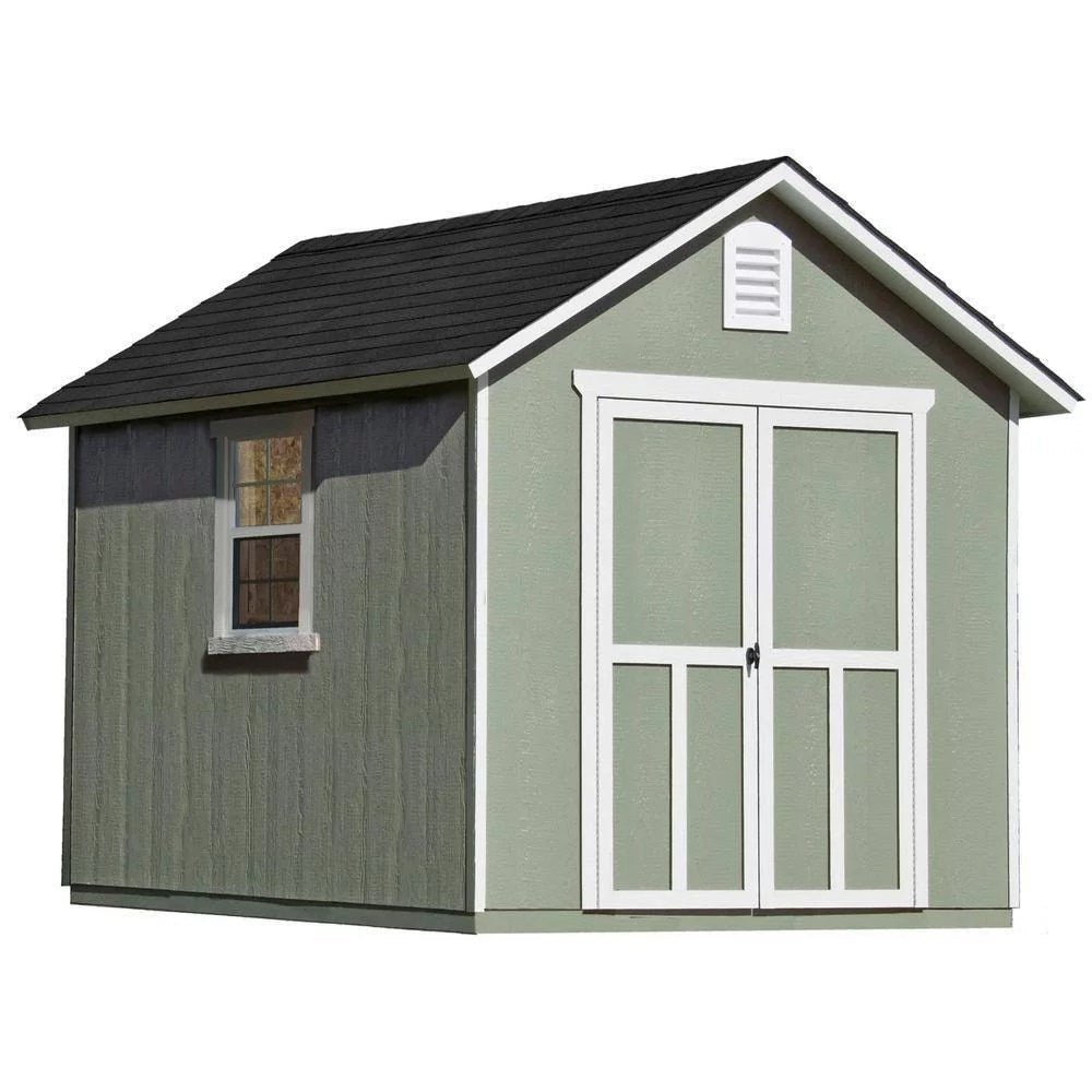img-1722-1.jpg Installed Meridian 8 ft. x 10 ft. Wood Storage Shed with Driftwood Shingles - Image 1