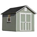 Installed Meridian 8 ft. x 10 ft. Wood Storage Shed with Driftwood Shingles