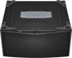 LG – SideKick 1.0 Cu. Ft. High-Efficiency Smart Top Load Pedestal Washer with 3-Motion Technology – Black steel