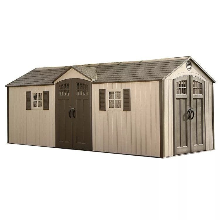 img-2217.jpg Lifetime 20′ x 8′ Outdoor Storage Shed Building Brown - Image 1