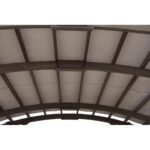 SummerCove 10 ft. x 14 ft. Light Gray Cedar Frame Arched Pergola with Shelves - Image 5