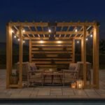 SummerCove 10.5 ft. x 10 ft. Cedar Wood Pergola with Adjustable Hanging Planters - Image 5