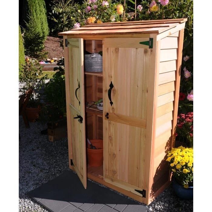 img-387.jpg 4 ft. W x 2 ft. D Garden Chalet Cedar Wood Tool Shed - Image 1