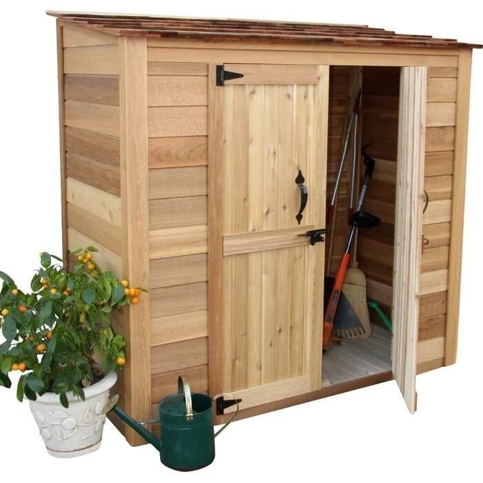 img-476.jpg 6 ft. W x 3 ft. D Grand Garden Chalet Cedar Wood Tool Shed - Image 1