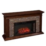 Unbranded Null Ithaca 60 In. W Simulated Stone Electric Fireplace - Image 6