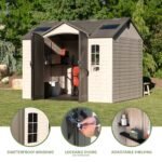 Lifetime Lockable Polyethylene Outdoor Storage Shed, 10′ x 8′, Tan & Brown (60005) - Image 3