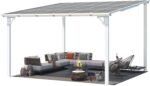 Aecojoy 12 ft x 12 ft White Aluminum Pergola with Canopy - Image 2