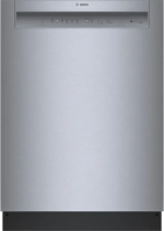 Bosch – 100 Series 24″ Front Control Smart Built-In Hybrid Tub Dishwasher with PureDry, 50 dBA – Stainless Steel