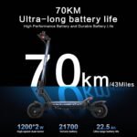 M YUME SCOOTER Hawk Dual Motor Electric Scooters for Adults 2400W 43MPH 43Miles Long Rang E-Scooter - Image 7