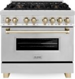 ZLINE Autograph Edition 36″ 4.6 Cu. Ft. Dual Fuel Range