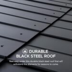 SUNJOY 10 ft. x 12 ft. Matte Black Cedar Framed Wooden Gazebo - Image 5