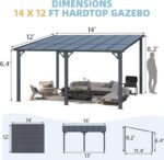 Aecojoy 14×12 ft Aluminum Pergola with Canopy - Image 2
