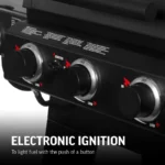 Char-Griller Texas Trio 3-Burner Dual Fuel Grill with Smoker - Image 4