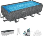 Bestway APX 365 18′ x 9′ x 52″ Rectangular Above Ground Swimming Pool