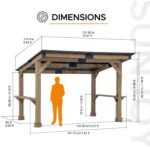 SUNJOY 10 ft. x 12 ft. Matte Black Cedar Framed Wooden Gazebo - Image 2