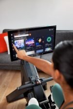 Aviron Strong Series Rower: 22″ HD Touchscreen, Dual Air & Magnetic Resistance up to 100 lbs. Game-Based Workouts, Streaming, Compact Design - Image 5