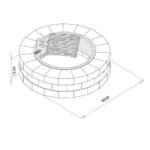 Necessories Wood Burning Fire Pit Kit 48″ w/ Cooking Grate, Concrete in Santa Fe - Image 3