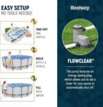 Bestway Steel Pro MAX 16 Foot x 48 Inch Round Metal Frame Above Ground Outdoor Swimming Pool Set - Image 3