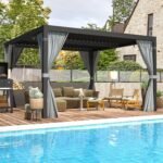 EROMMY 10 ft. W x 10 ft. D Outdoor Louvered Pergola - Image 3